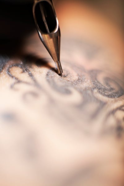 Closeup Female Hands Dipping Paint Tattoo Machine Stock Photo  Image of  salon fashion 178579424