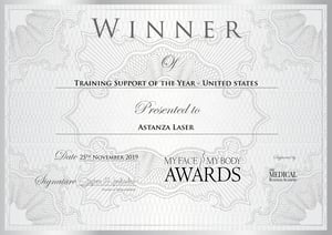 MyFaceMyBody Awards Astanza Training Support of the Year